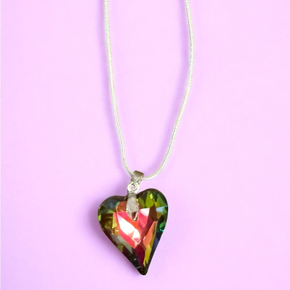 Multicolor Heart Pendant Necklace
